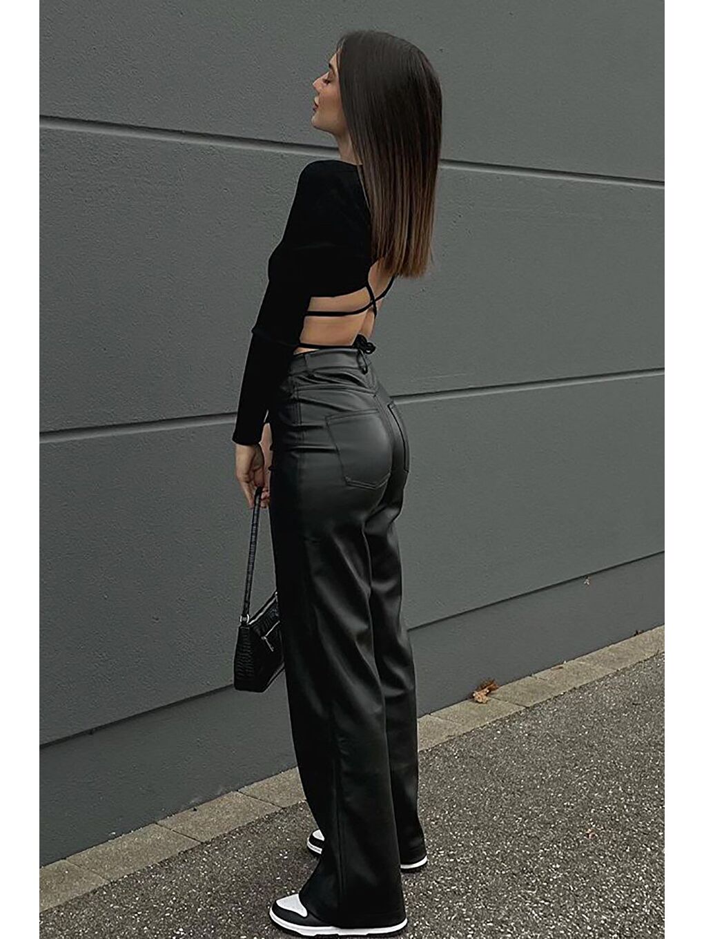 Siyah Deri Pantolon Mg1316-5