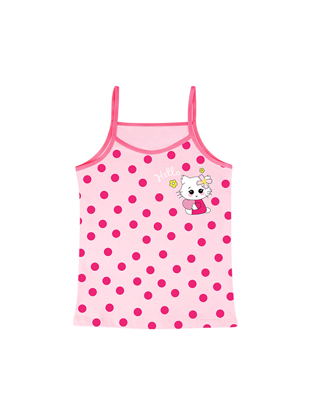 Karışık Kız Çocuk Baskılı Pamuklu Atlet 3'lü Paket-2