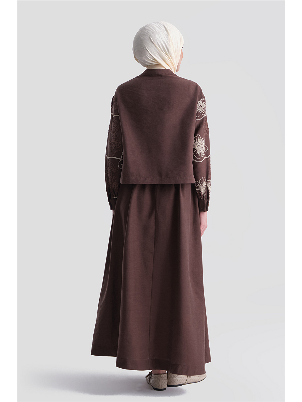 Kahverengi Brode Mixli Ceketli Takım Acı Kahve-6