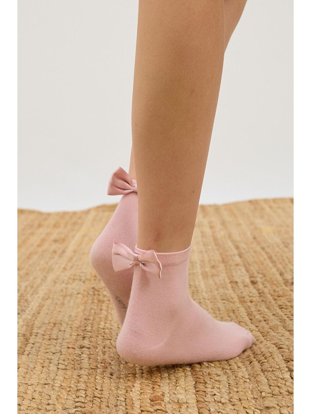 Kadın Fiyonklu Modal Soket Çorap Pembe-2