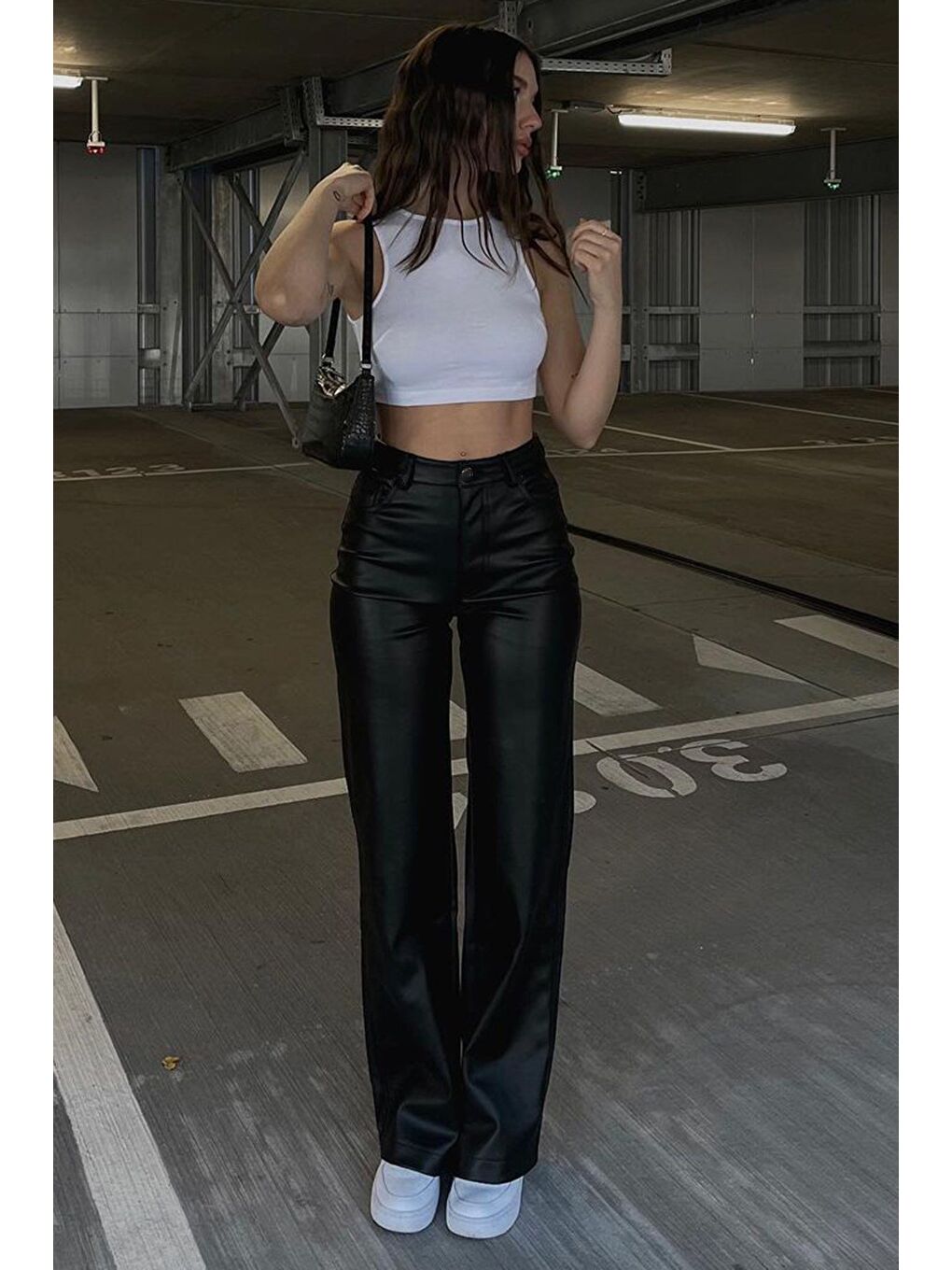 Siyah Deri Pantolon Mg1316-6