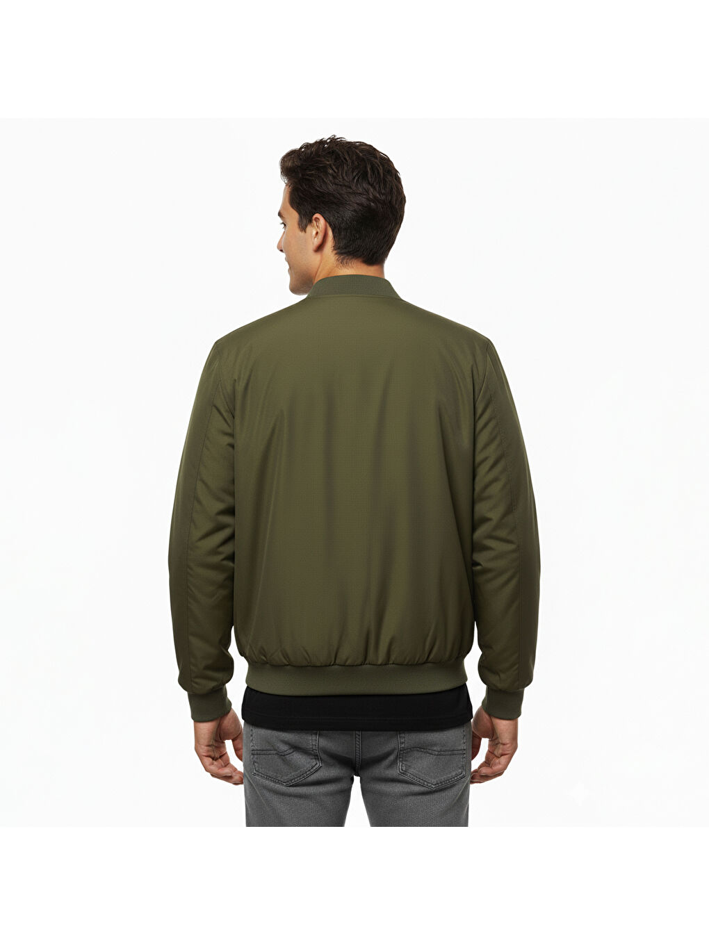 Russel Padded Bomber Erkek Haki Dik Yaka Ceket-1