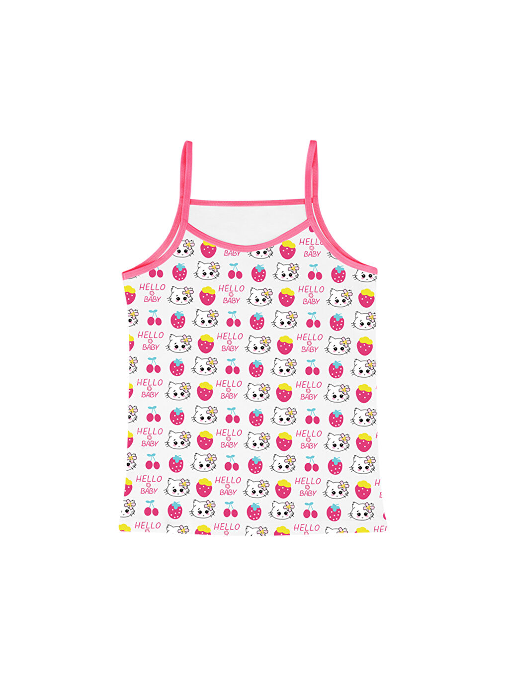 Karışık Kız Çocuk Baskılı Pamuklu Atlet 3'lü Paket-3