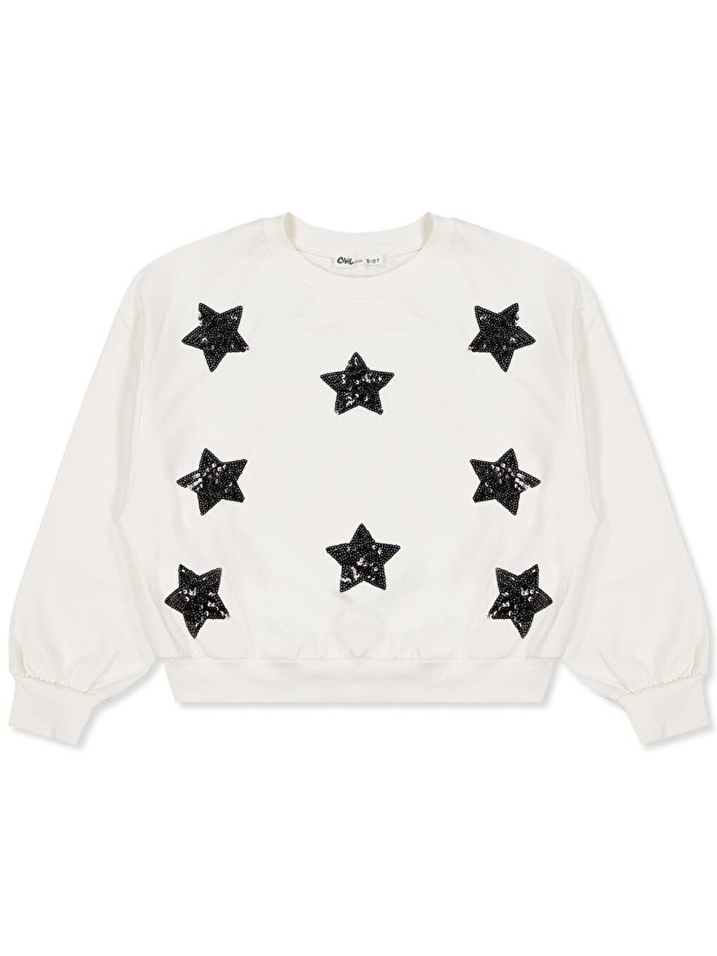 Ekru Girls Yıldızlar Nakışlı 10-13 Yaş Sweatshirt