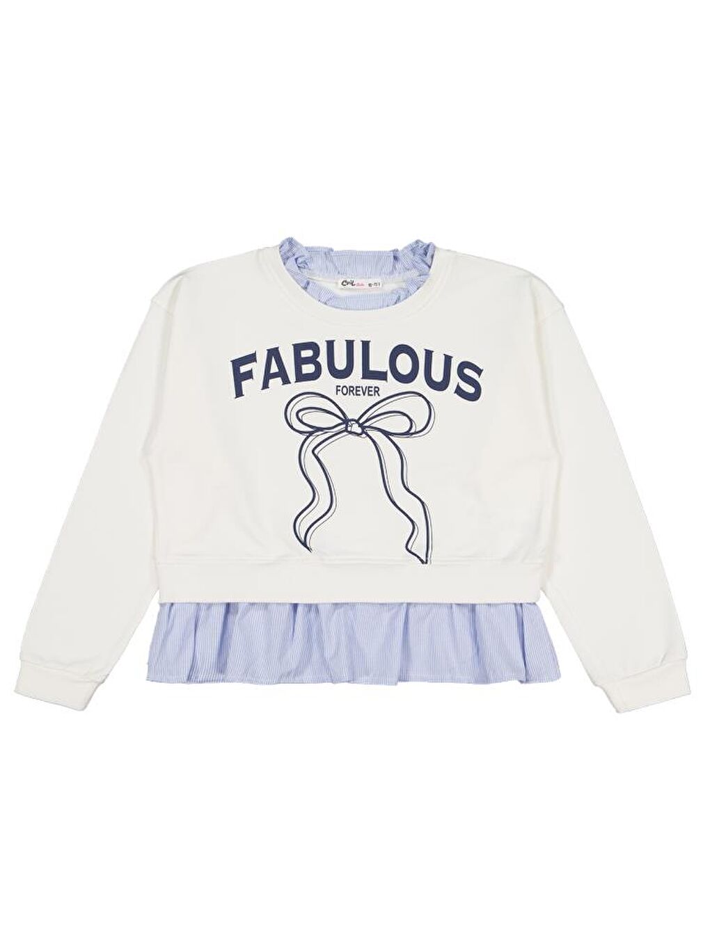 Ekru Girls Fabulous Baskılı 10-13 Yaş Sweatshirt-1