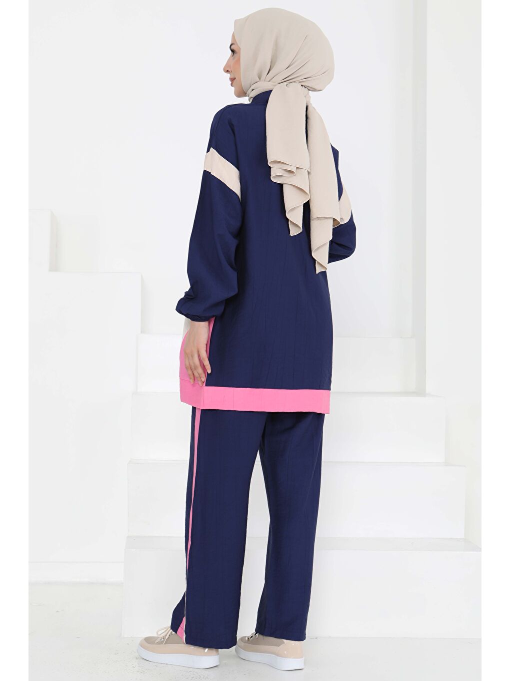 İndigo Garnili Fermuarlı İkili Takım Indigo - 27176-5