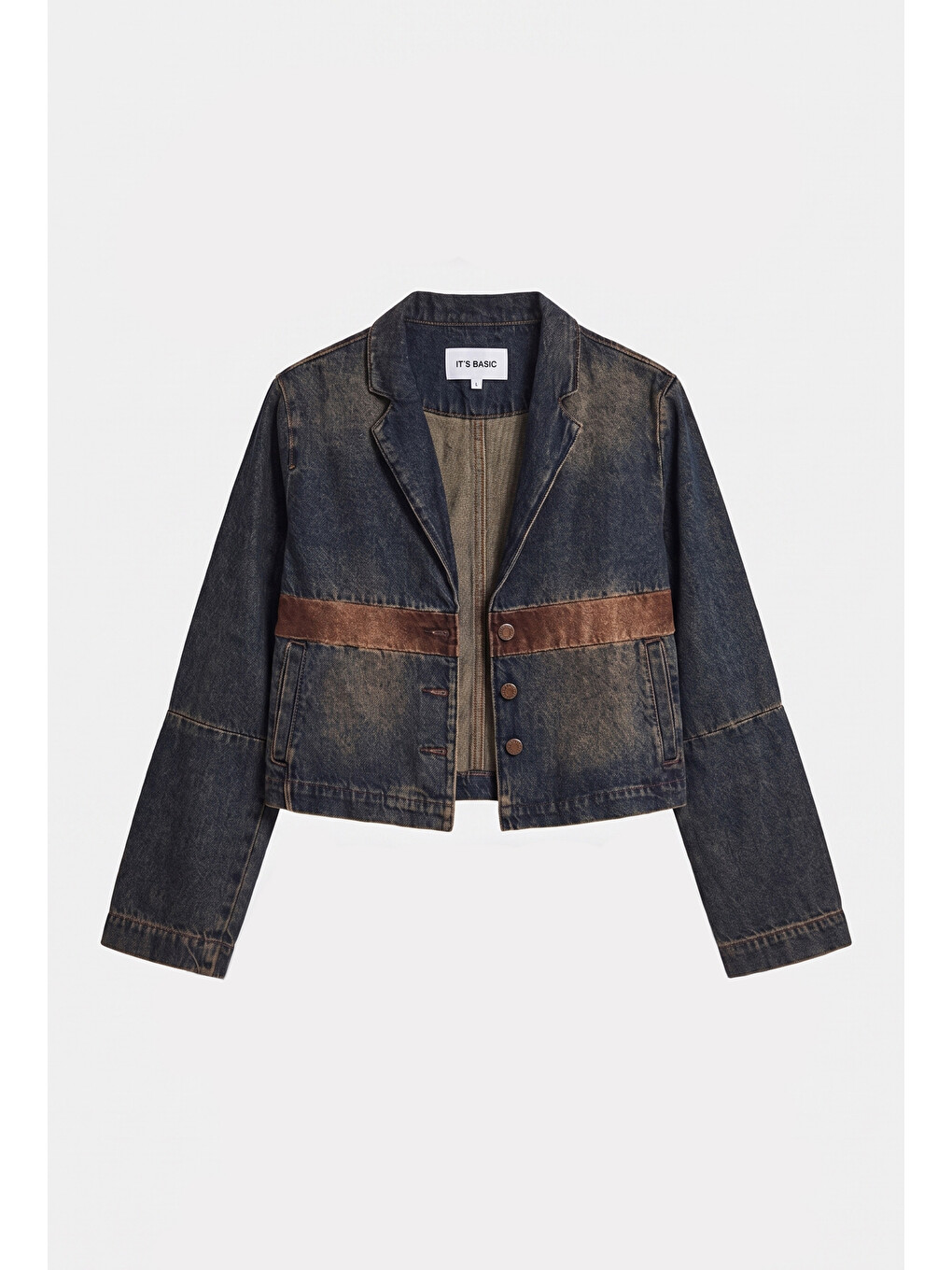 Mavi Kadın Koyu Jean 2w6-8 Oversize Kemer Boy Tasarım Denim Ceket-1