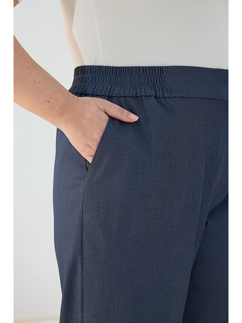 Lacivert Denim Görünümlü Pantolon-4