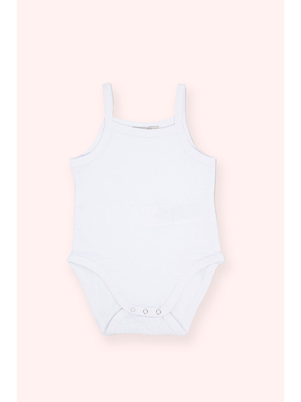 Kız Bebek Özel Dokulu Askılı Beyaz Body