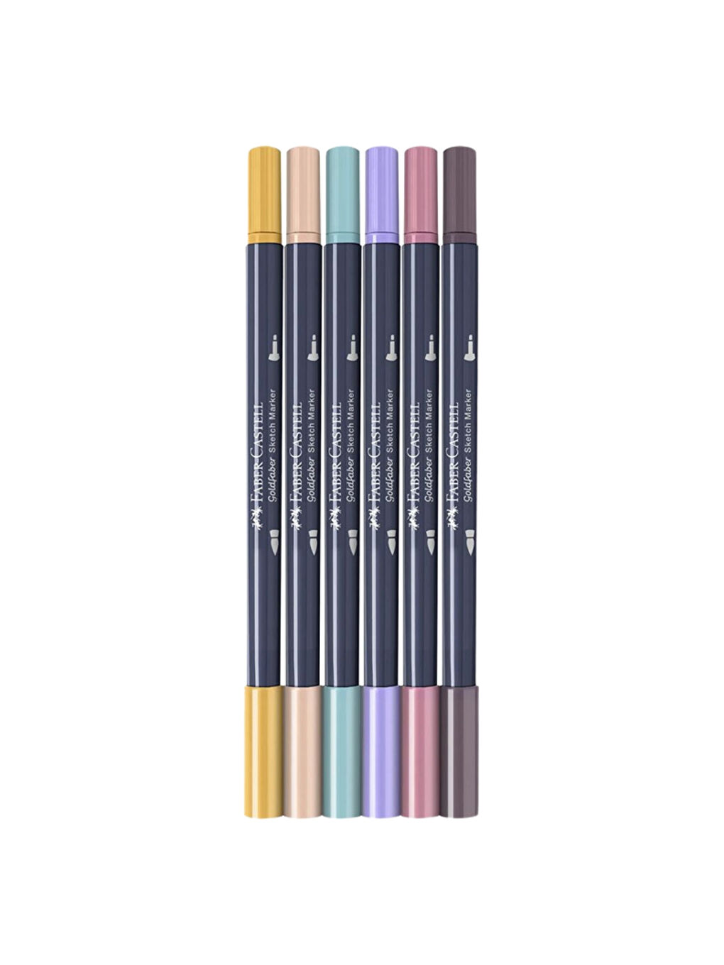 Goldfaber Sketch Marker Fashion 6'lı Set,Çift Fineliner Uçlu-1