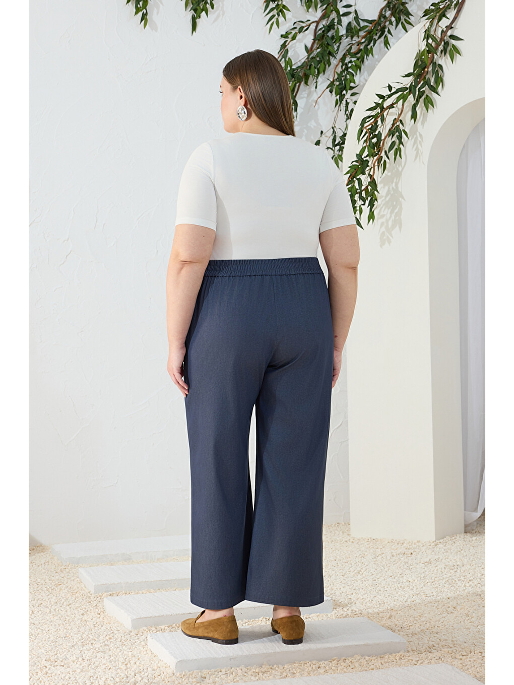 Lacivert Denim Görünümlü Pantolon-5