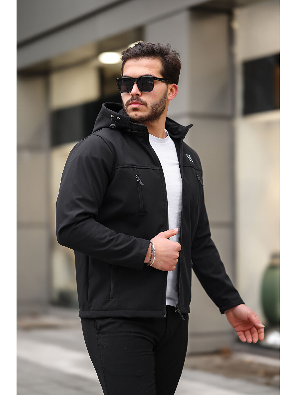 comstar Siyah Erkek İçi Polarlı Su ve Rüzgar Geçirmez Softshell Spor Mont - 2