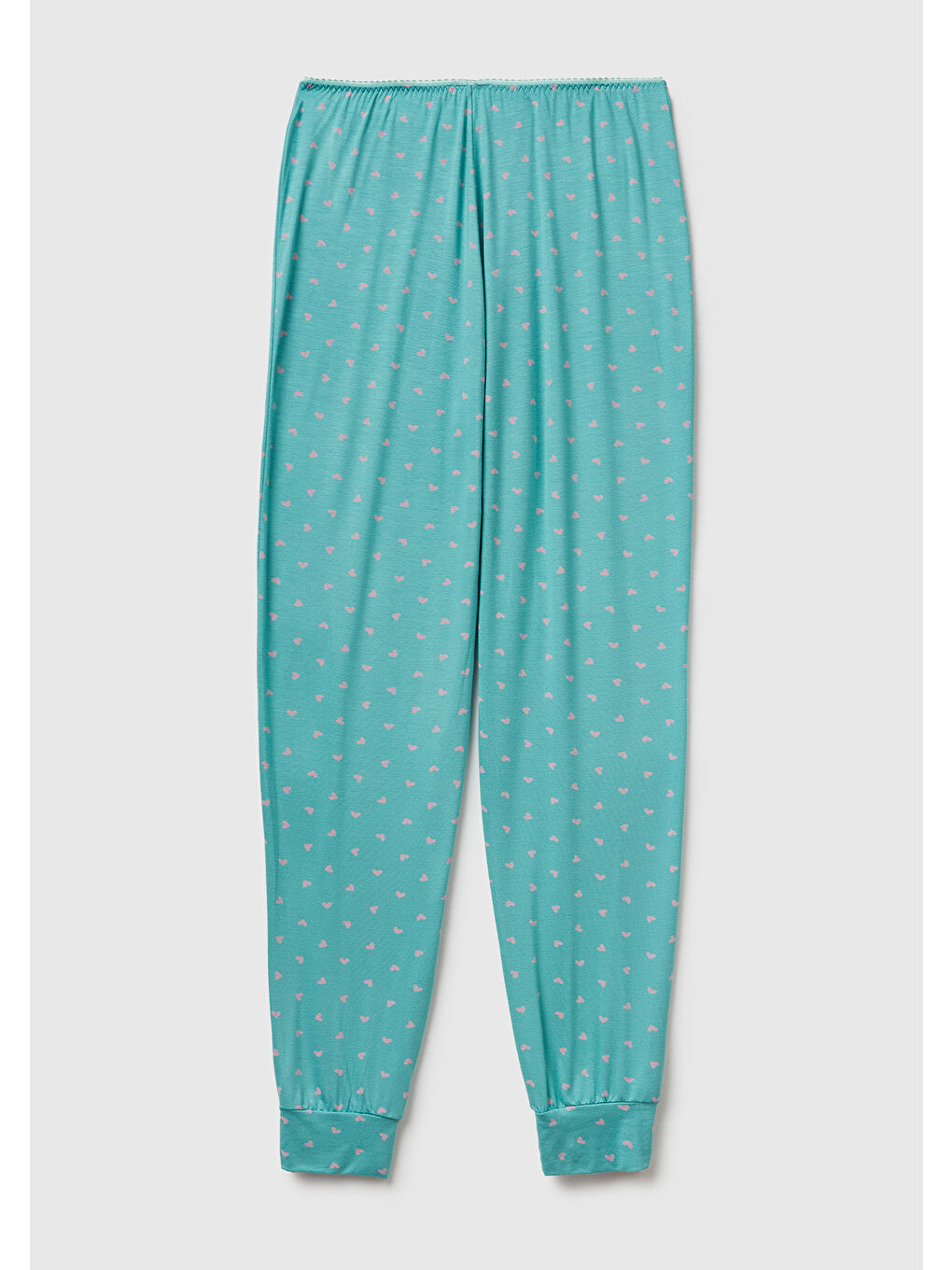 Kadın Turkuaz Viskoz Karışımlı Esnek Pijama Altı-3