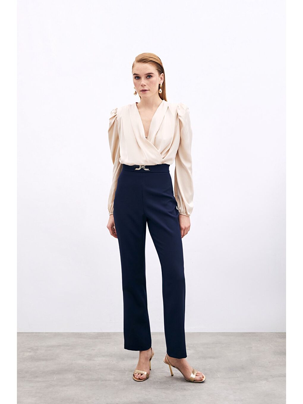 Aksesuar Detaylı Pantolon - Lacivert-2