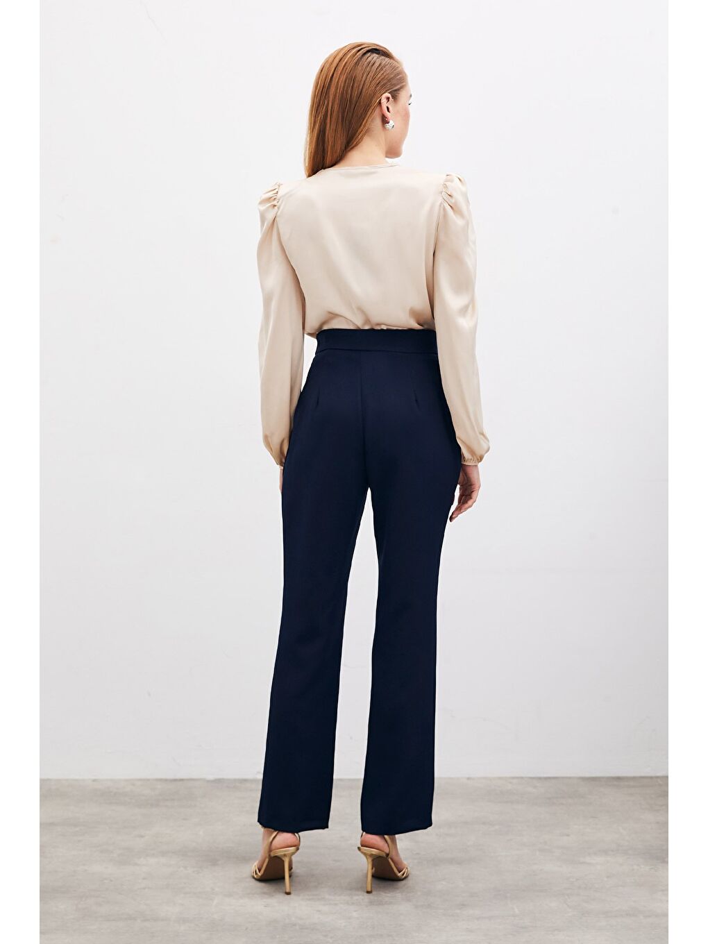 Aksesuar Detaylı Pantolon - Lacivert-5