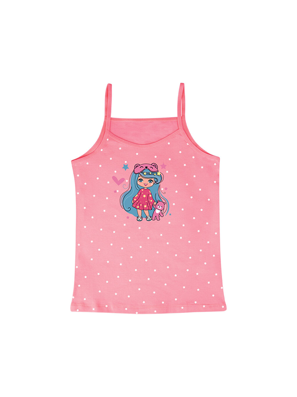 Karışık Kız Çocuk Baskılı Pamuklu Atlet 3'lü Paket-1