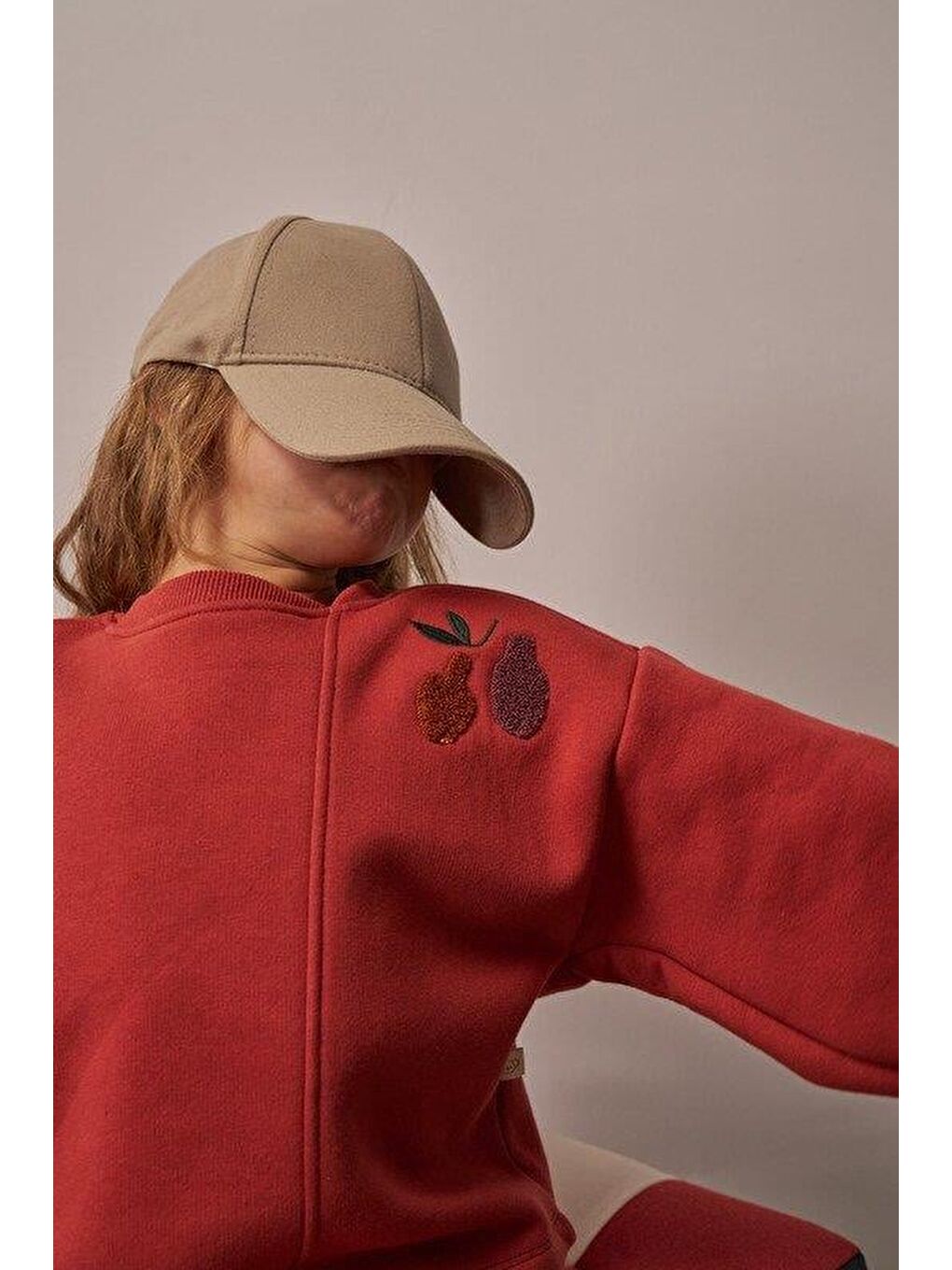 Kahverengi Kiremit Omuz Nakışlı Asimetrik Detaylı Alt Üst Takım-1