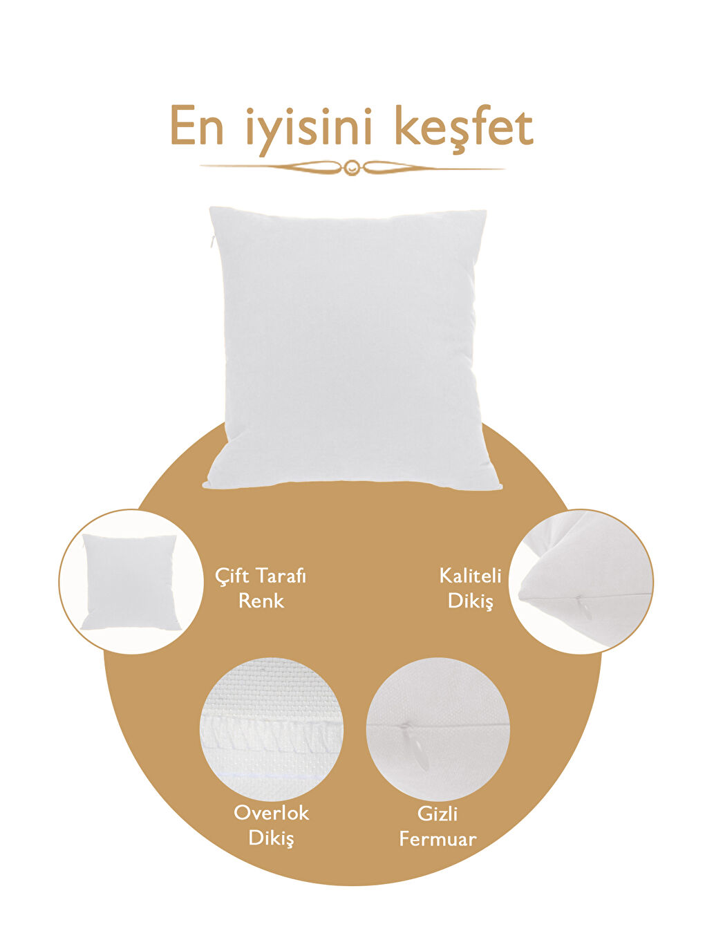 Panoroma Süet Dokulu Düz Punch (Panç) İçin Uygun Koyu Kahverengi 40x40 Dekoratif Kırlent Kılıfı-4