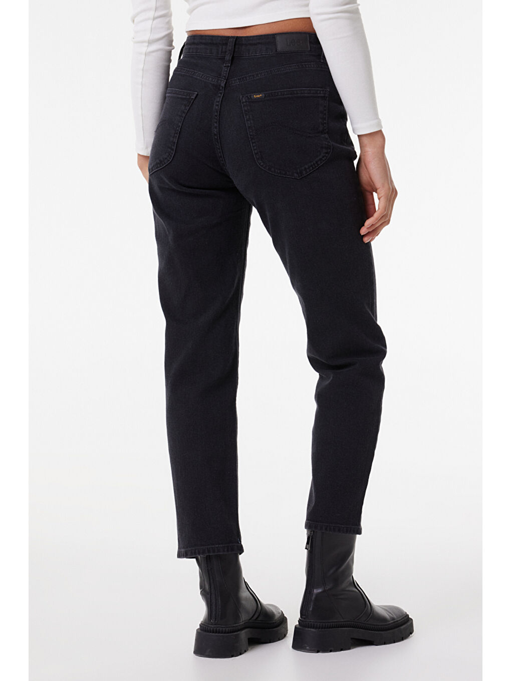 Bej Carol Regular Fit Normal Kesim Yüksek Bel Antrasit Jean Jean Pantolon-4