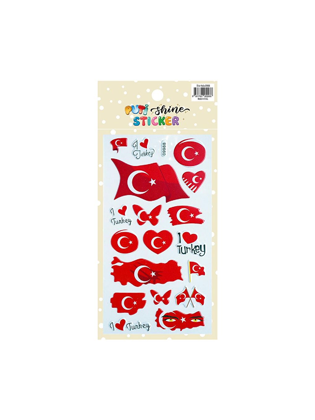 Shine Sticker - Türk Bayrağı 3 (09988)