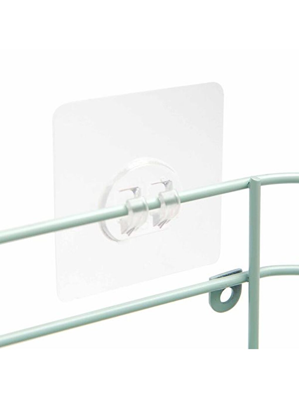 Yeşil Kancalı Banyo Duş Rafı - Mint-4