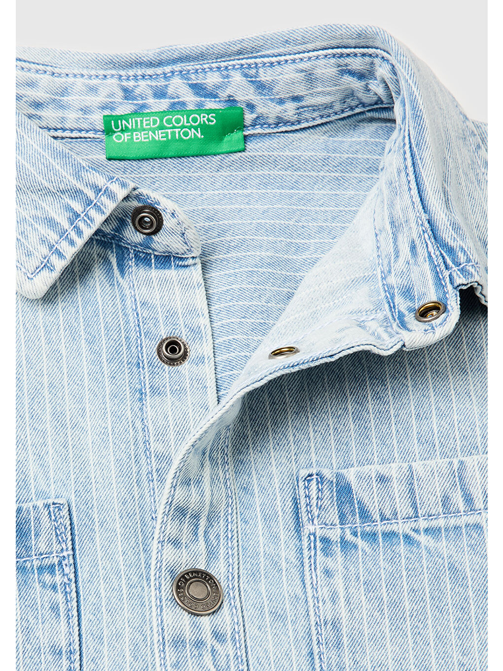 Karışık Erkek Çocuk Logo Nakışlı İki Cepli Denim Gömlek-2