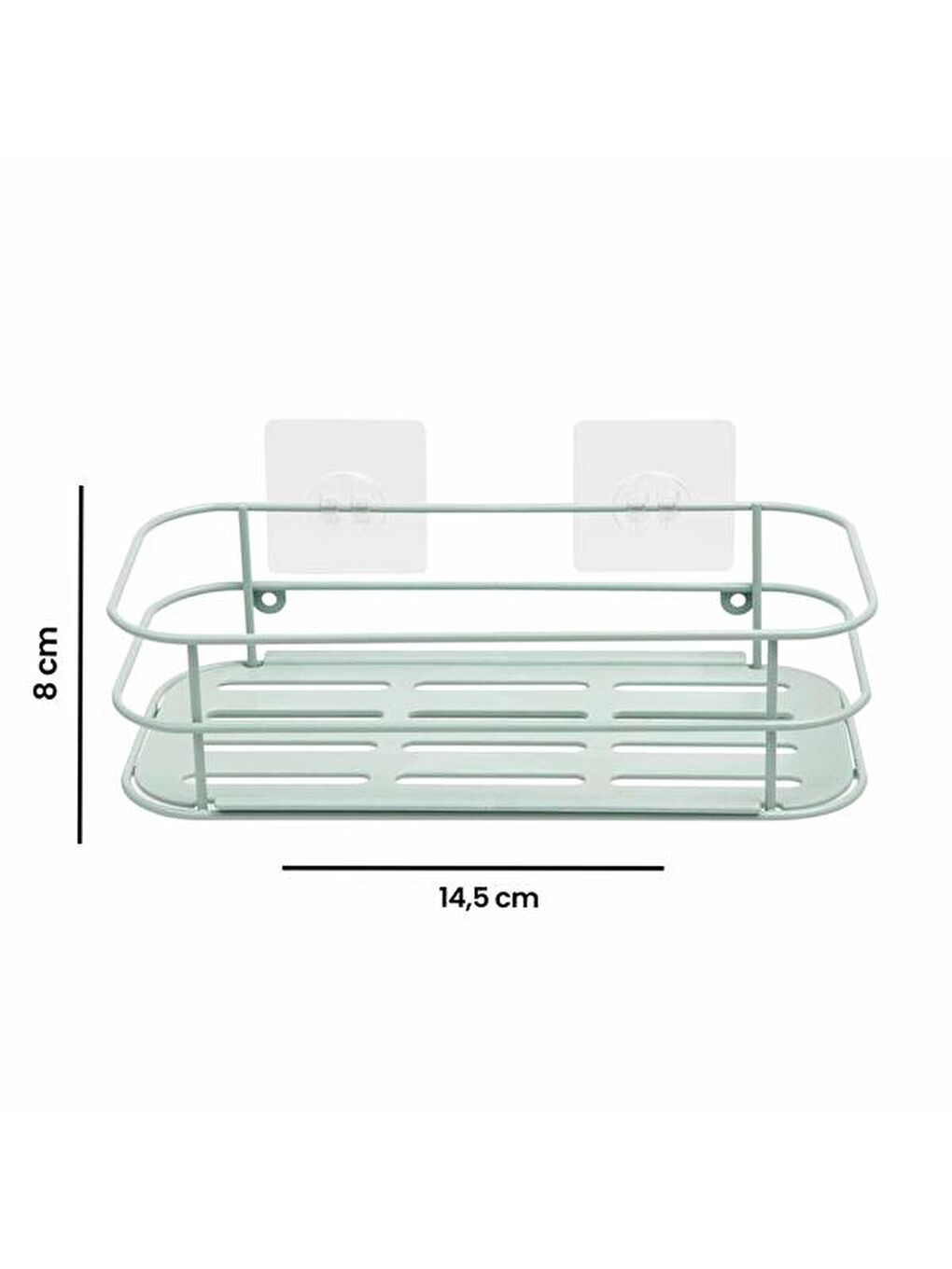 Yeşil Kancalı Banyo Duş Rafı - Mint-6