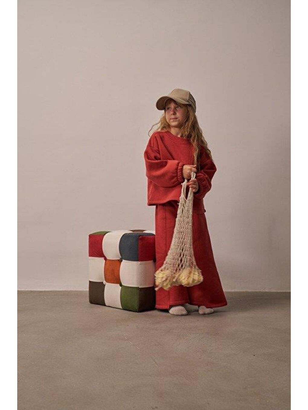 Kahverengi Kiremit Omuz Nakışlı Asimetrik Detaylı Alt Üst Takım-5