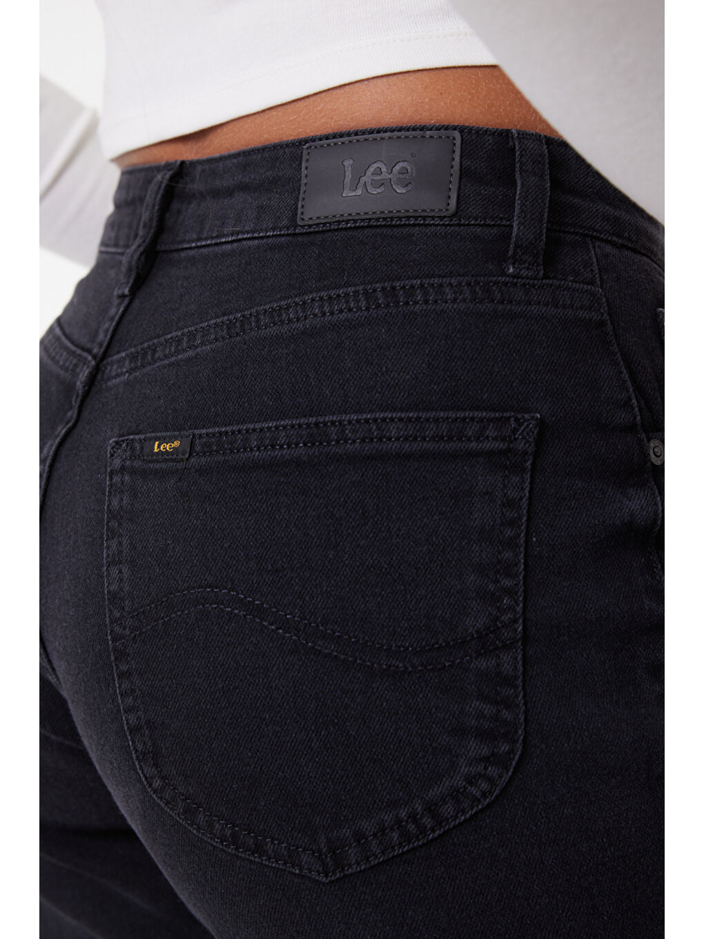 Bej Carol Regular Fit Normal Kesim Yüksek Bel Antrasit Jean Jean Pantolon-5