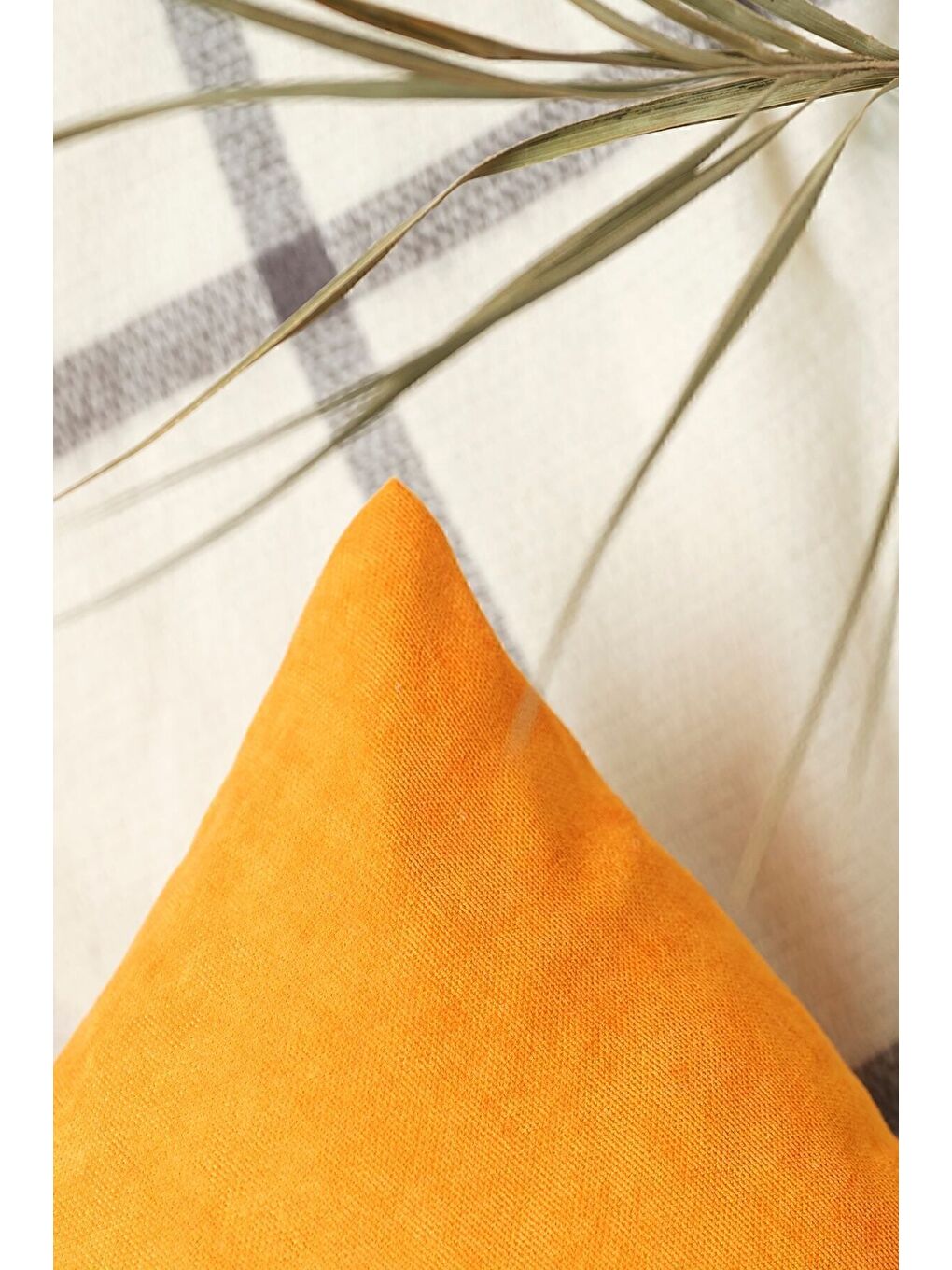 Panoroma Süet Dokulu Düz Punch (Panç) İçin Uygun Turuncu 40X40 Dekoratif Kırlent Kılıfı-2