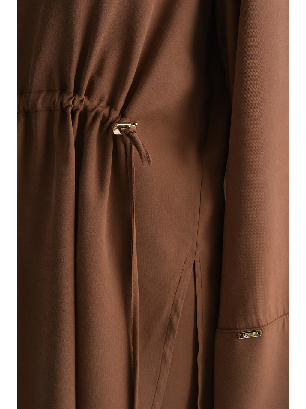 Kahverengi Beli Büzgülü Takım Camel-3