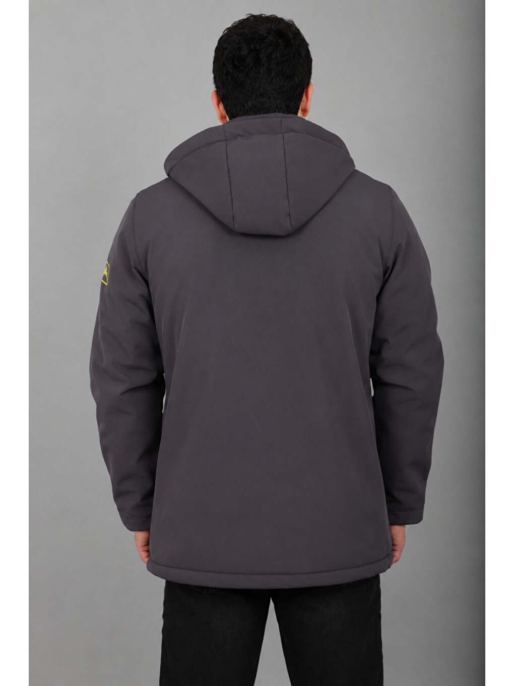 Antrasit Su Ve Rüzgar Geçirmez Outdoor Softshell Kışlık Mont Pldp 3014_50510-5