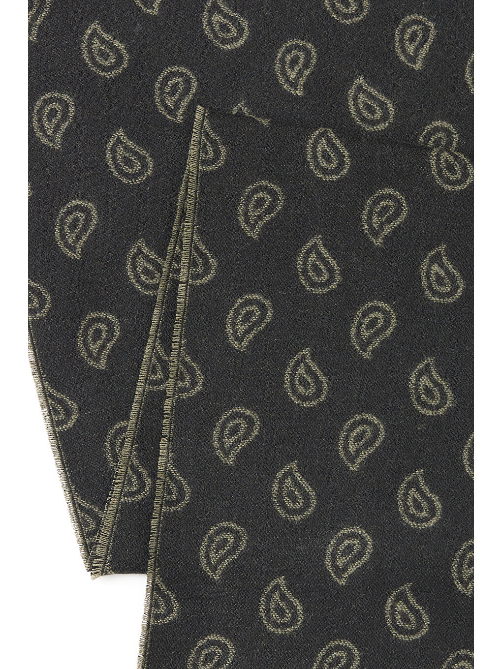 Erkek Siyah-Yeşil Desenli Atkı-1