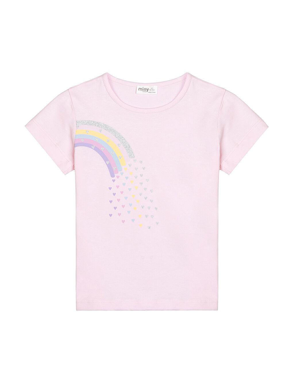 Kız Çocuk Desenli Tişört 2-6 Yaş Pembe-1