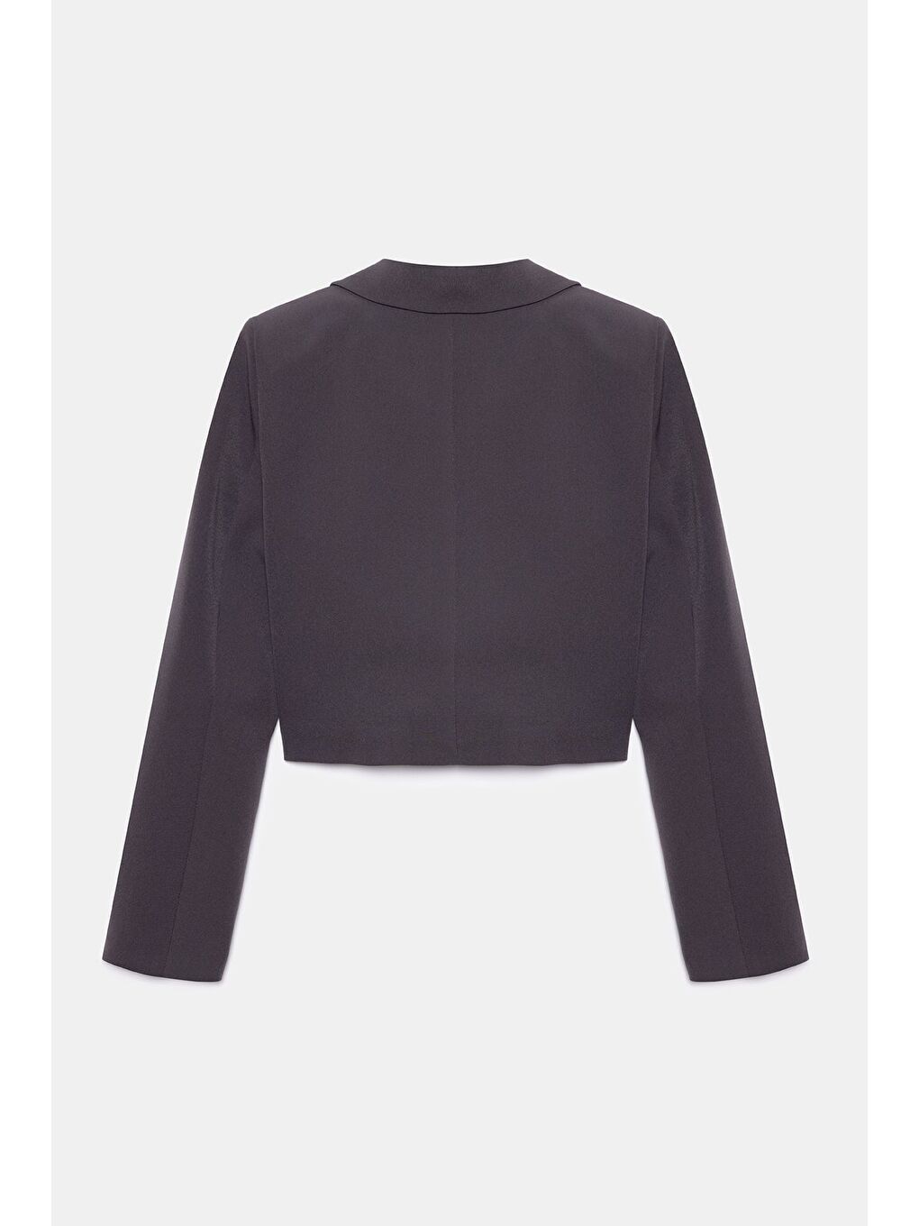 Acı Kahverengi Kadın Regular Fit Kruvaze Kapama Dokuma Crop Blazer Ceket -Şık & Spor-4