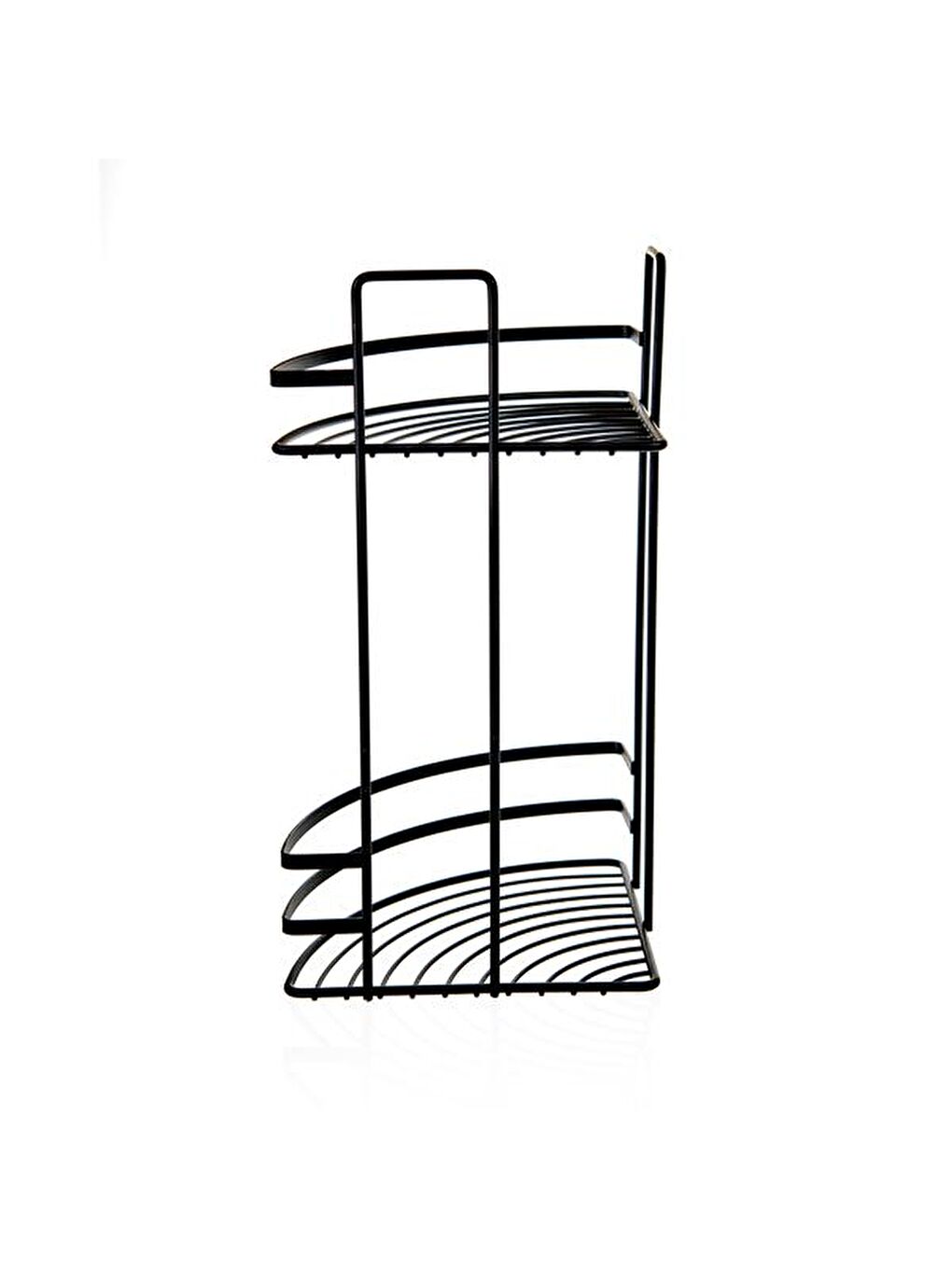 2 Katlı Lamalı Duş Rafı - Siyah-1