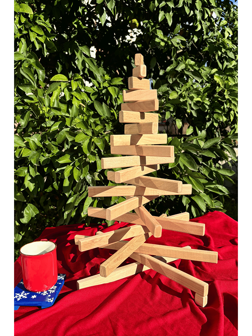 Bej Leftover - El Yapımı Yılbaşı Ağacı - 54 cm