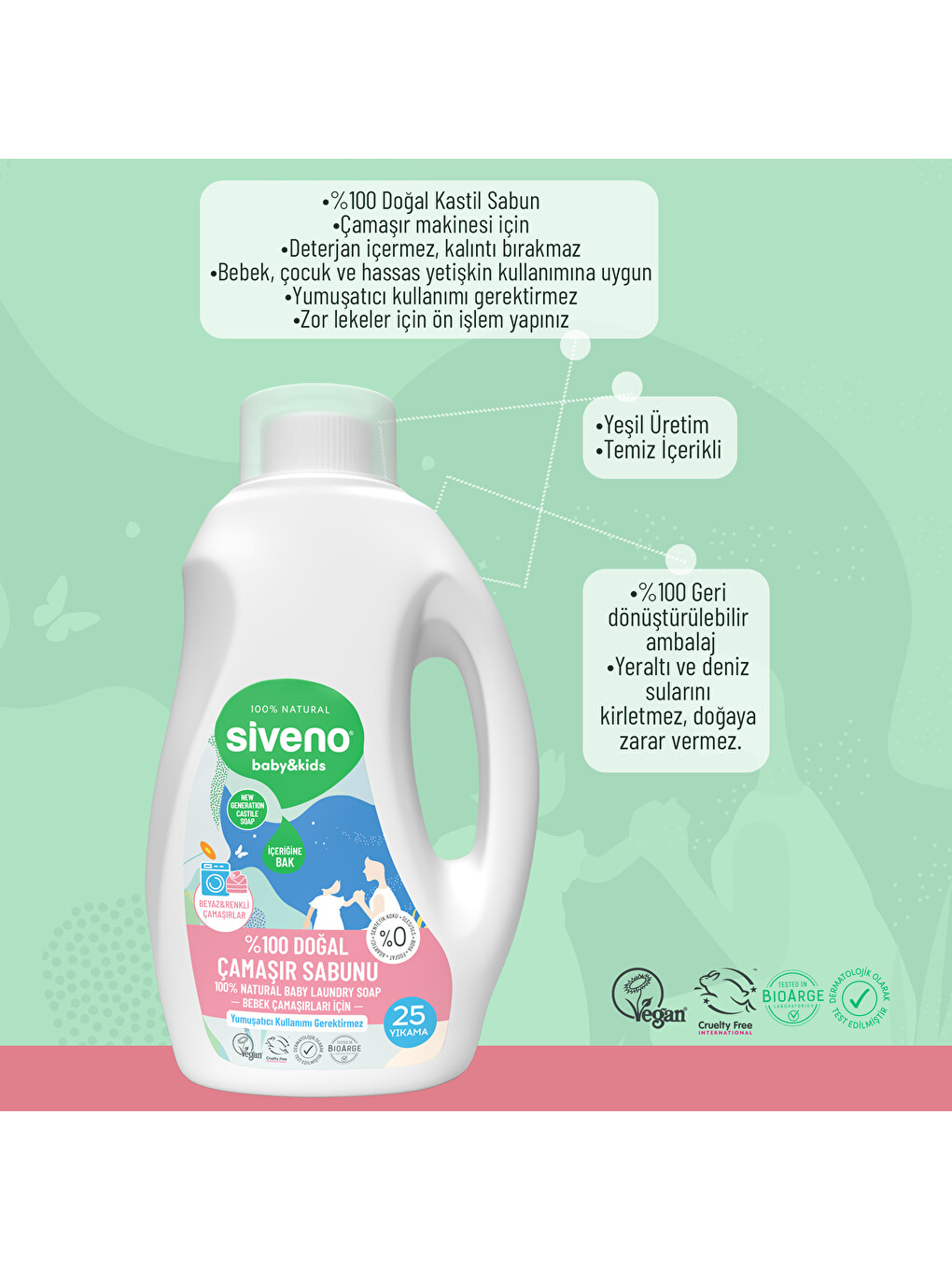 %100 Doğal Bebek Çamaşır Sabunu Kendinden Yumuşatıcılı Bitkisel Deterjan Konsantre Vegan 750 Ml-2