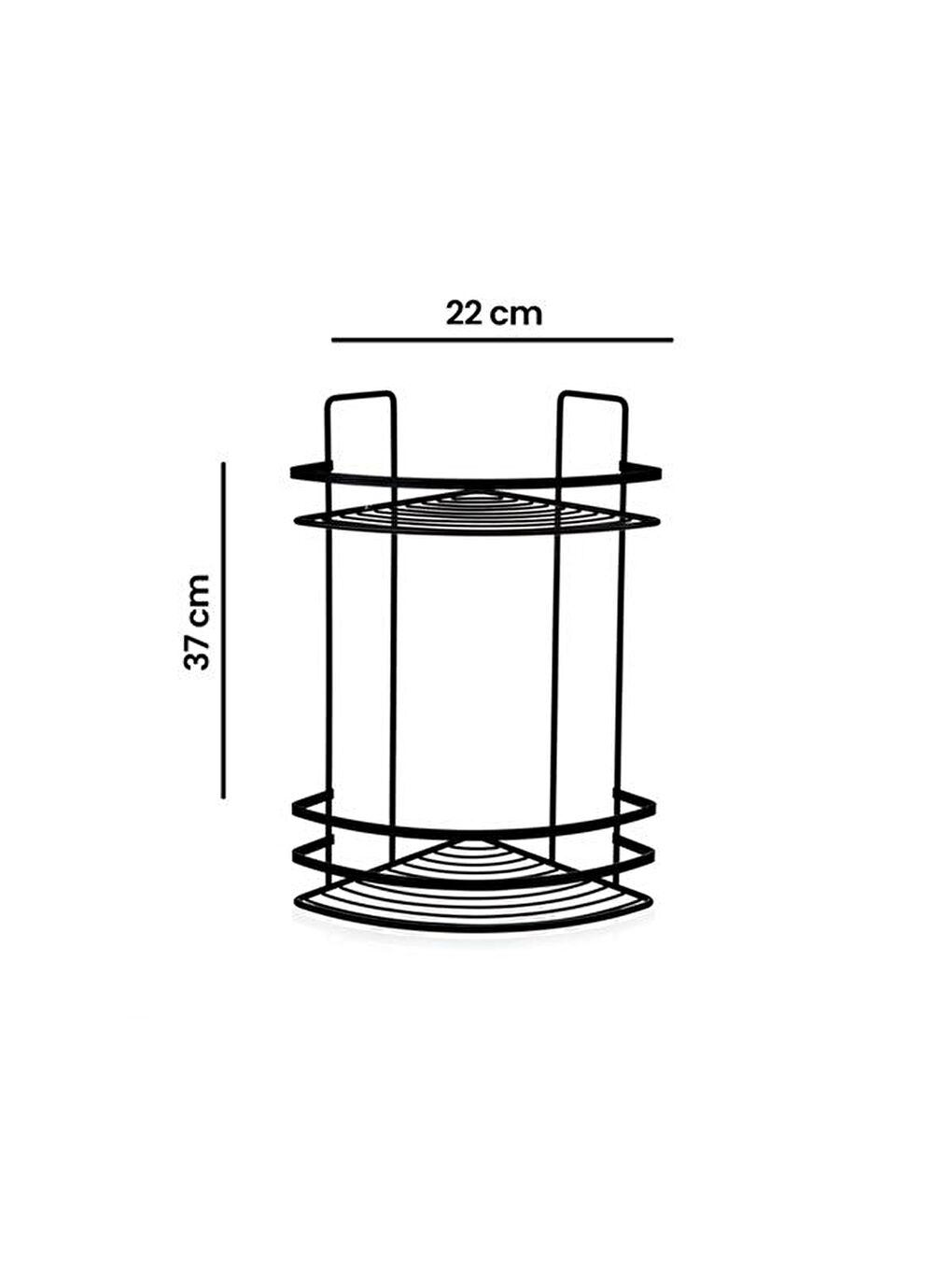 2 Katlı Lamalı Duş Rafı - Siyah-5