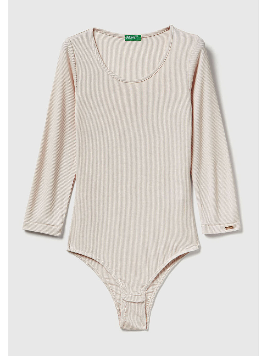 Ekru Kadın Krem Viskoz Karışımlı Yarım Kol Yuvarlak Yaka Body