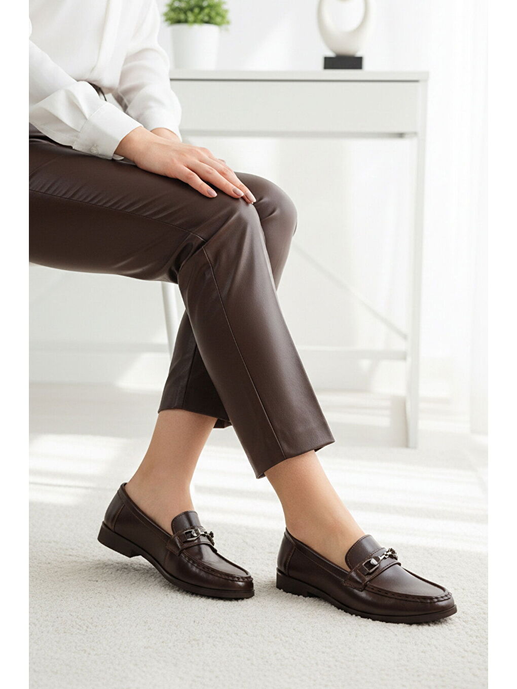 Kahverengi Kahve Hafif Esnek Kadın Klasik Ayakkabı 547841 Z-2
