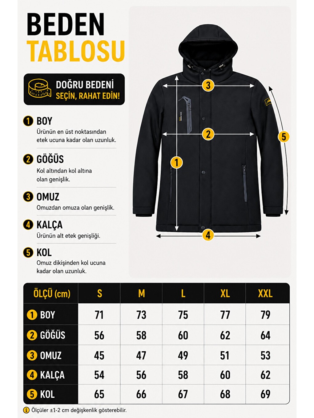 Siyah Su Ve Rüzgar Geçirmez Outdoor Softshell Kışlık Mont Pldp 3014_50510-5