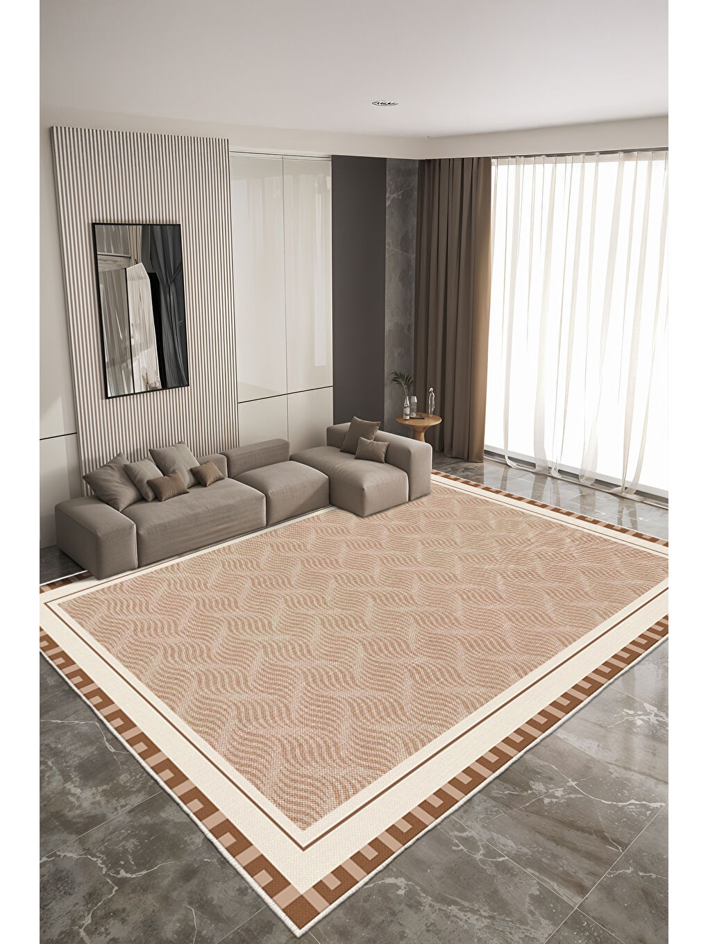 Turuncu Dekoratif Soft Modern Kaymaz Yıkanabilir Salon Halısı Mutfak Halısı Koridor Halısı Yolluk-3