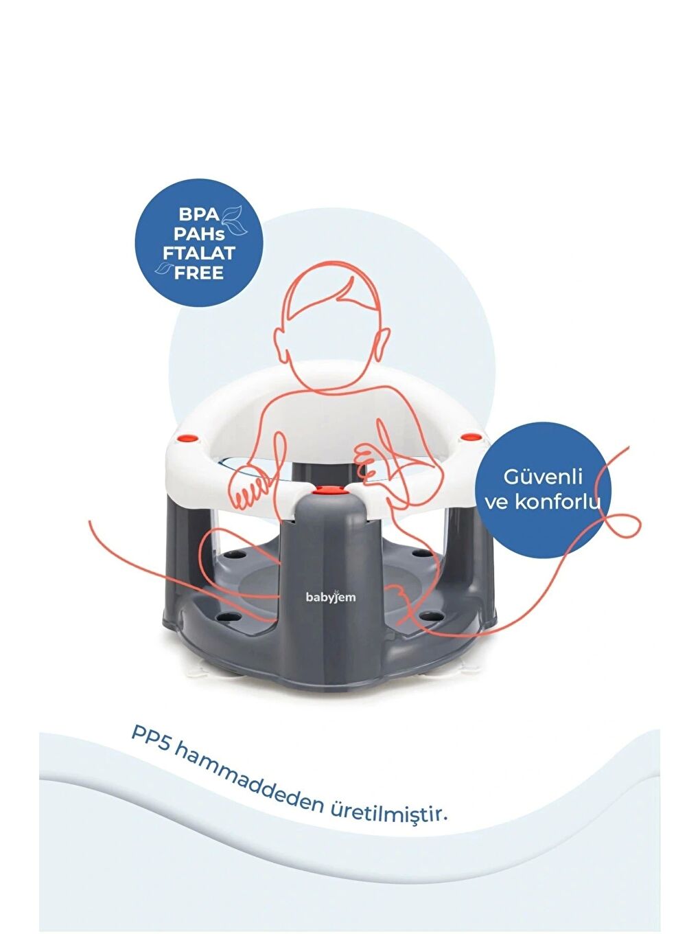 Önden Açılır Banyo & Mama Oturağı Beyaz-1