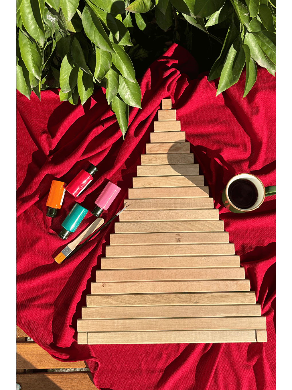 Bej Leftover - El Yapımı Yılbaşı Ağacı - 54 cm-3