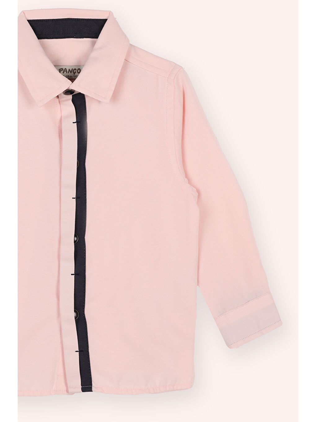 Erkek Çocuk Patı Bant Detaylı Gömlek Pembe-1