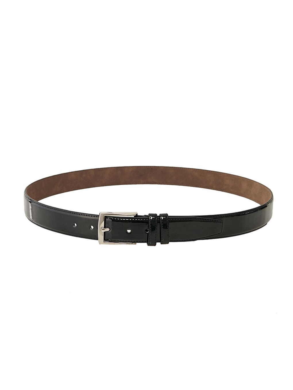 Erkek Siyah Klasik Düz Rugan Takım Elbise Kemeri-1