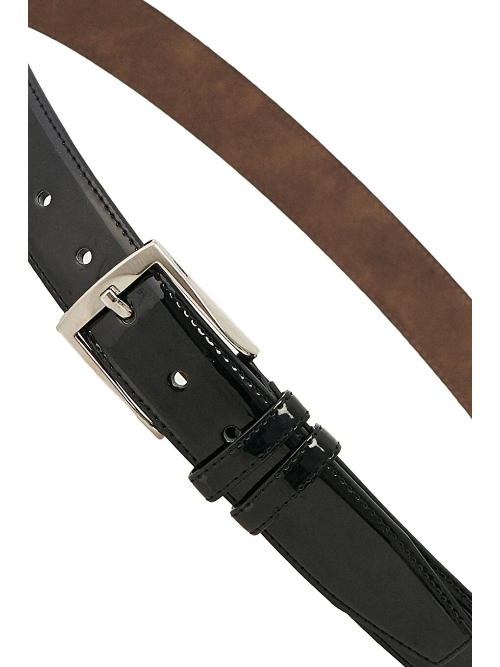 Erkek Siyah Klasik Düz Rugan Takım Elbise Kemeri-2