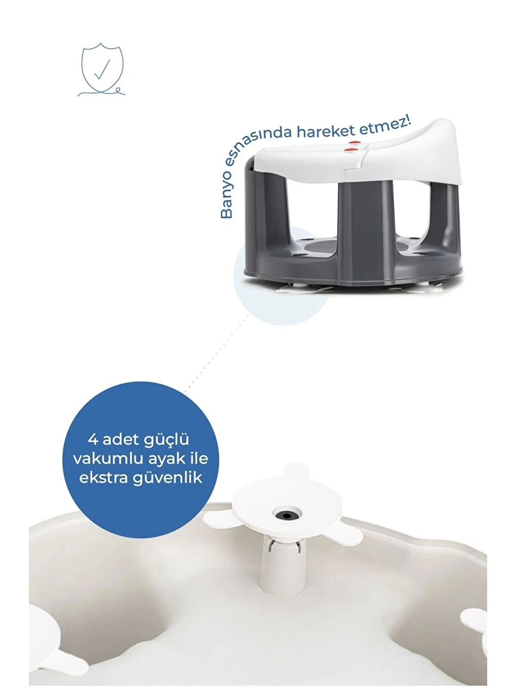 Önden Açılır Banyo & Mama Oturağı Beyaz-3