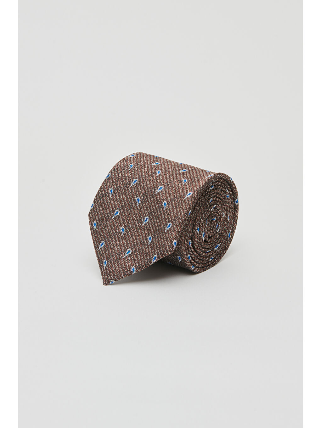 Erkek Kahve-Mavi Desenli Kahverengi Mavi Klasik Kravat